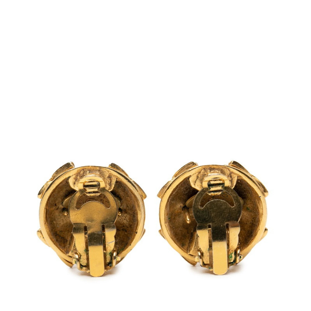 CHANEL Authentic Vintage Gold Logo Earrings - Picture 2 of 3